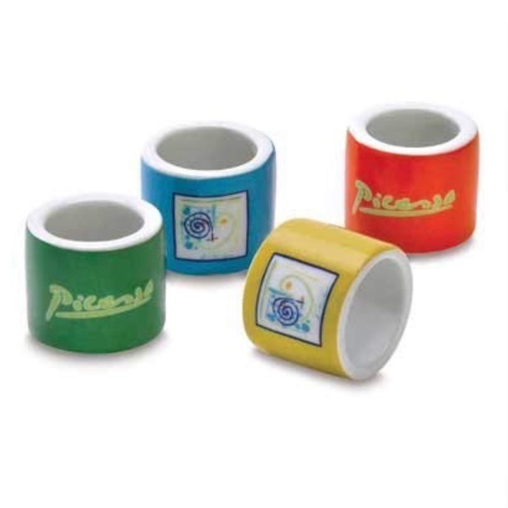 Set of 4 Picasso Napkin Rings